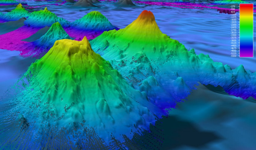 Nearly 20,000 previously unknown deep-sea mountains are revealed by satellite data.